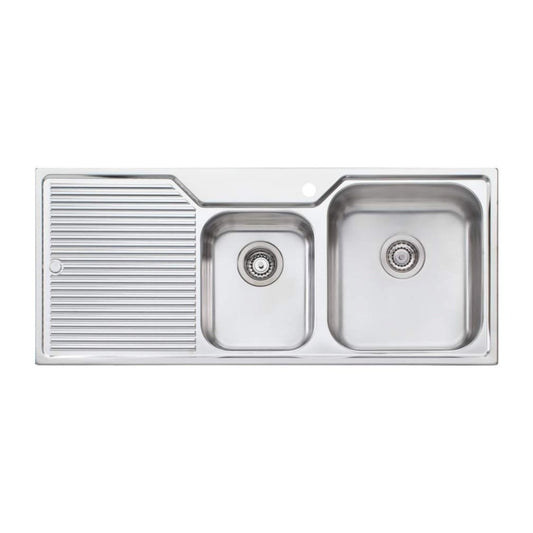 Oliveri Nu-Petite 1 & 3/4 Bowl Topmount Right Hand Sink With Drainer