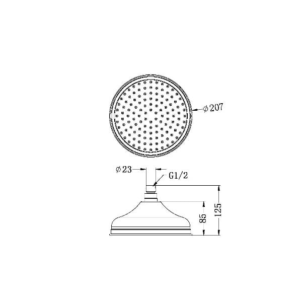 Nero York Shower Head Only