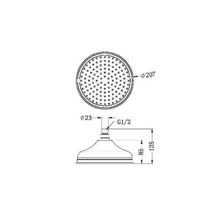 Nero York Shower Head Only