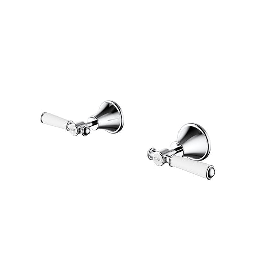 Clasico Wall Top Assemblies - Chrome / Ceramic Handle