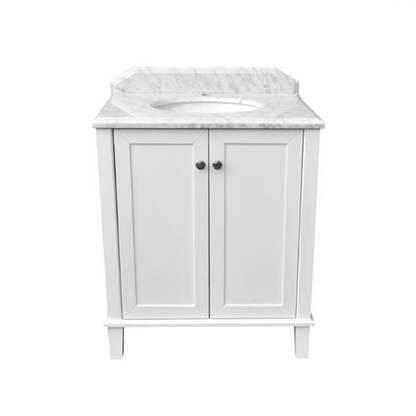 T&H Coventry 75 X 55 Satin  Vanity Real Marble Top & Ceramic U/C Basin