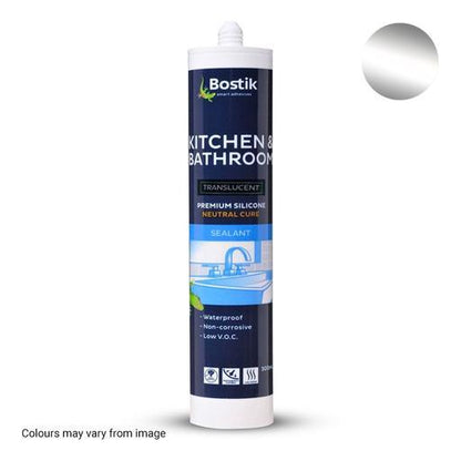 Bostik 30840127 300ml Kitchen & Bathroom Neutral Cure Silicone Sealant - Translucent