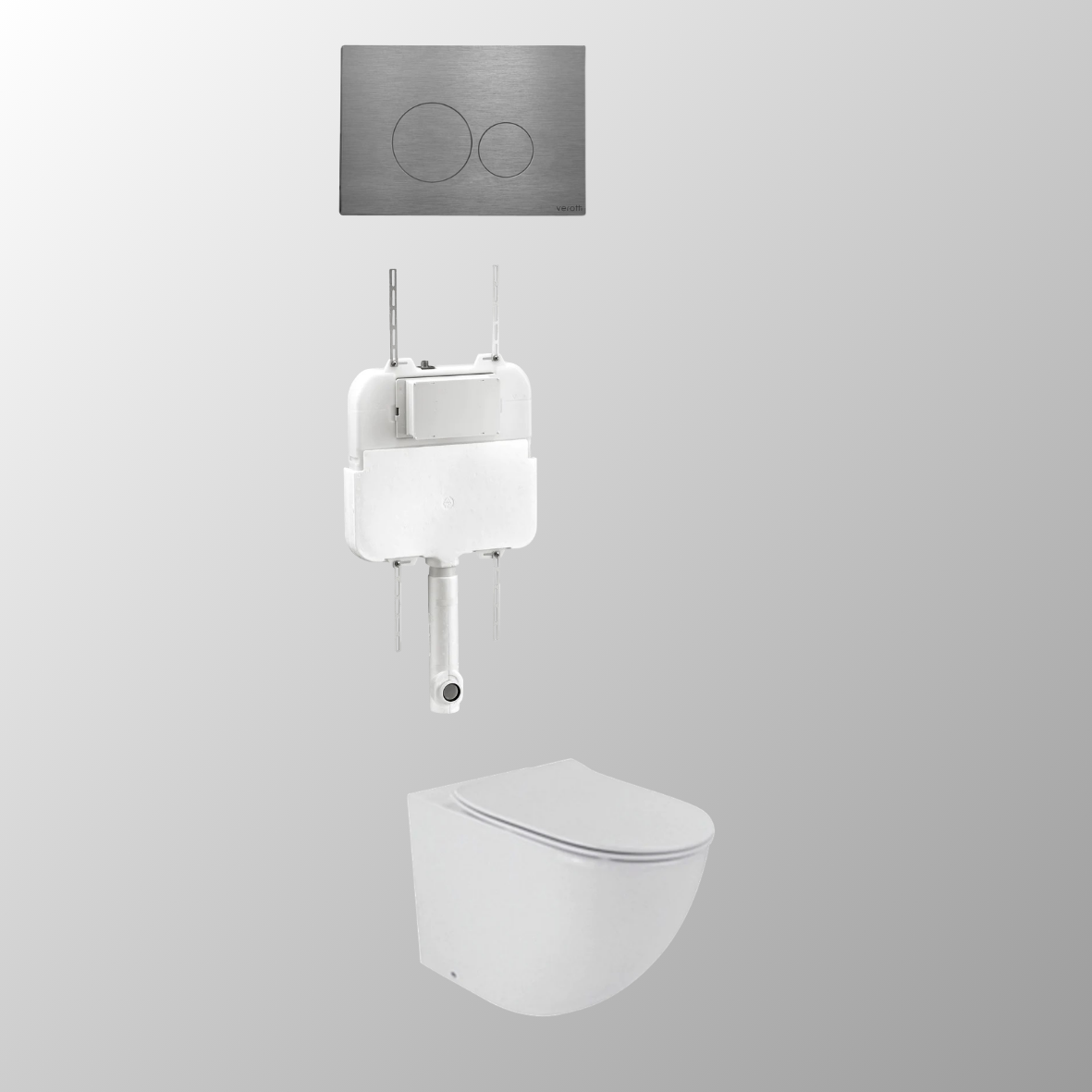 LUCI SLIM IN-WALL TOILET PACKAGE - Circle / Gun Metal