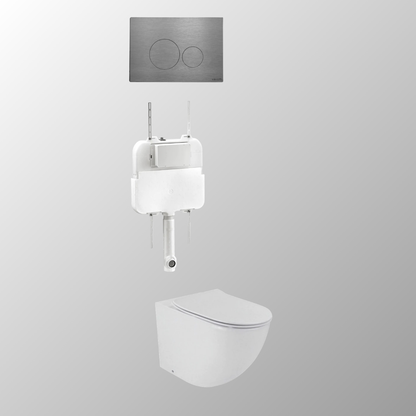 LUCI SLIM IN-WALL TOILET PACKAGE - Circle / Gun Metal