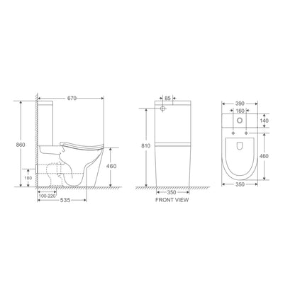 FIFA Tornado Rimless Back To Wall Toilet Suite