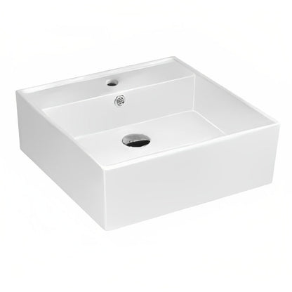 INSPIRE SQUARE WALL HUNG BASIN GLOSS WHITE 380MM