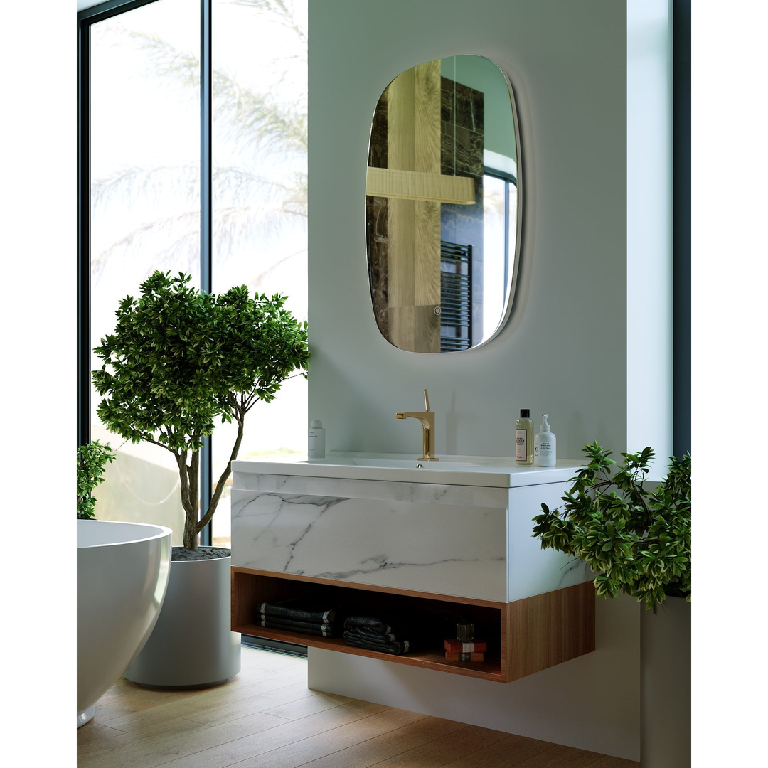Belbagno Zero 1000mm Wall Hung Vanity Callacatta  Oak Zer-10