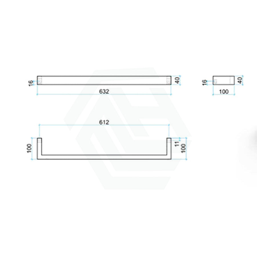 ThermoGroup 630/830mm Square Single Bar 12V Heated Towel Rail Variant Colour Available