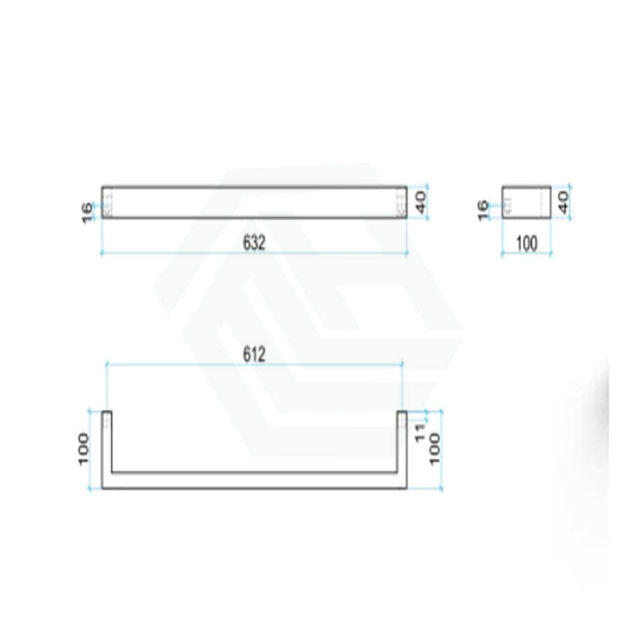 630/830mm ThermoGroup 12V Square 3 Single Bar Heated Towel Rail Variant Colour Available