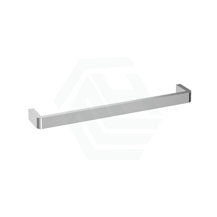 640mm ThermoGroup 12V Square Single Bar Heated Towel Rail Polished Stainless Steel Curved Corner