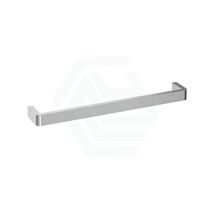 640mm ThermoGroup 12V Square Single Bar Heated Towel Rail Polished Stainless Steel Curved Corner