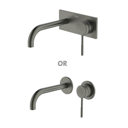 Poco Knurled Wall Basin/Bath Set 165mm Lead Free - Gun Metal