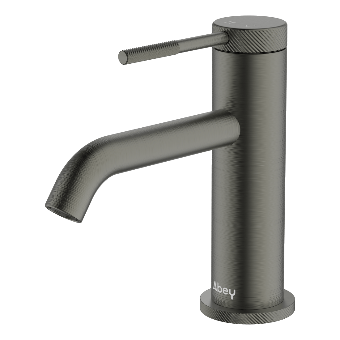 Poco Knurled Basin Mixer Lead Free - Gun Metal