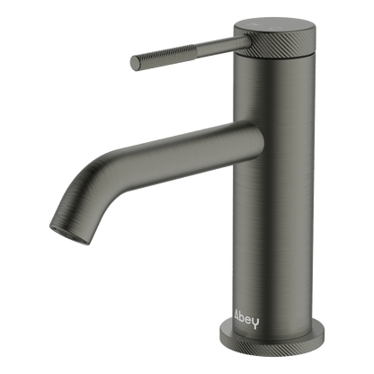 Poco Knurled Basin Mixer Lead Free - Gun Metal