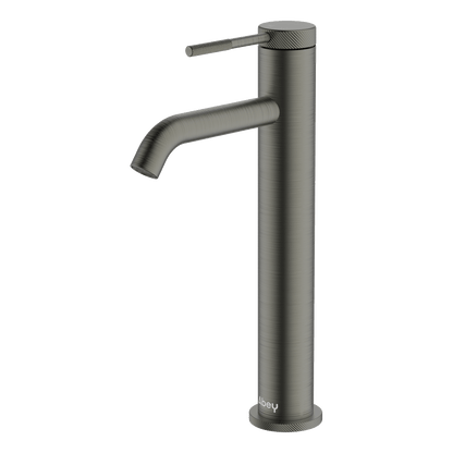 Poco Knurled High Basin Mixer Lead Free - Gun Metal