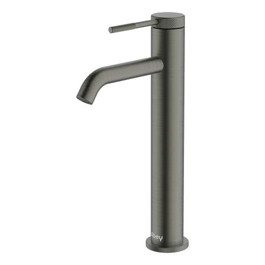 Poco Knurled High Basin Mixer Lead Free - Gun Metal