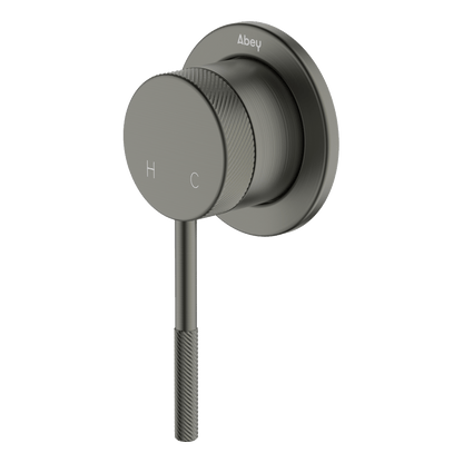 Poco Knurled Shower Mixer Lead Free - Gun Metal