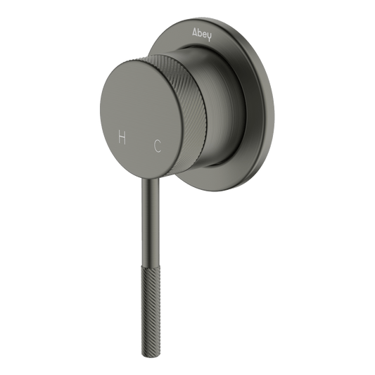 Poco Knurled Shower Mixer Lead Free - Gun Metal