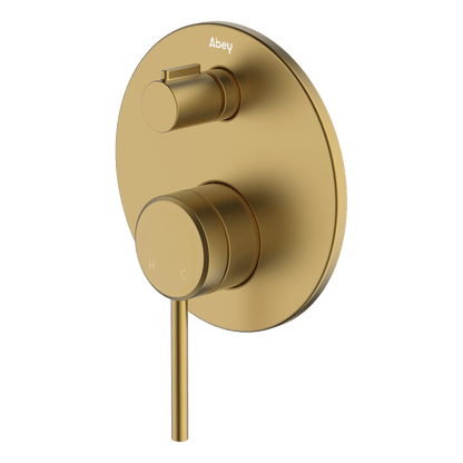 Poco Diverter Mixer - Brushed Brass