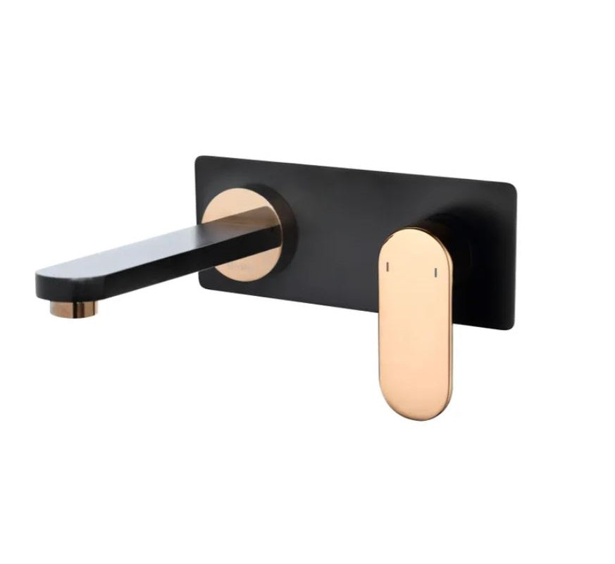 INSPIRE VETTO WALL BASIN MIXER 185MM  AND ROSE