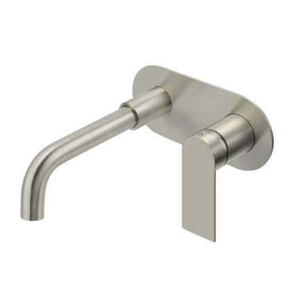 Luci Inox Elliptical Wall Mounted Basin/Bath Mixer w/-190 Spout