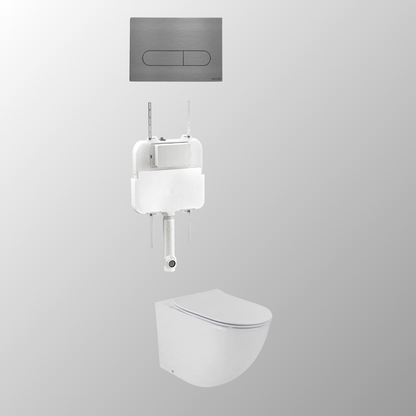 LUCI SLIM IN-WALL TOILET PACKAGE - Circle / Gun Metal