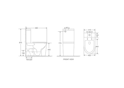 OXFORD Tornado Rimless Back To Wall Toilet Suite