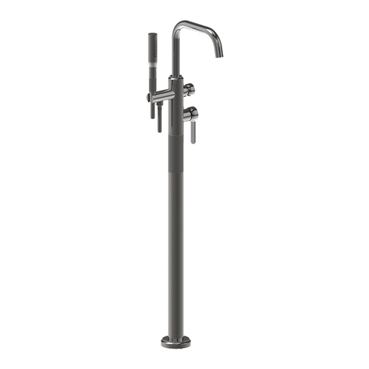 Lumiere Floor Mounted Bath Filler - Brushed Gold