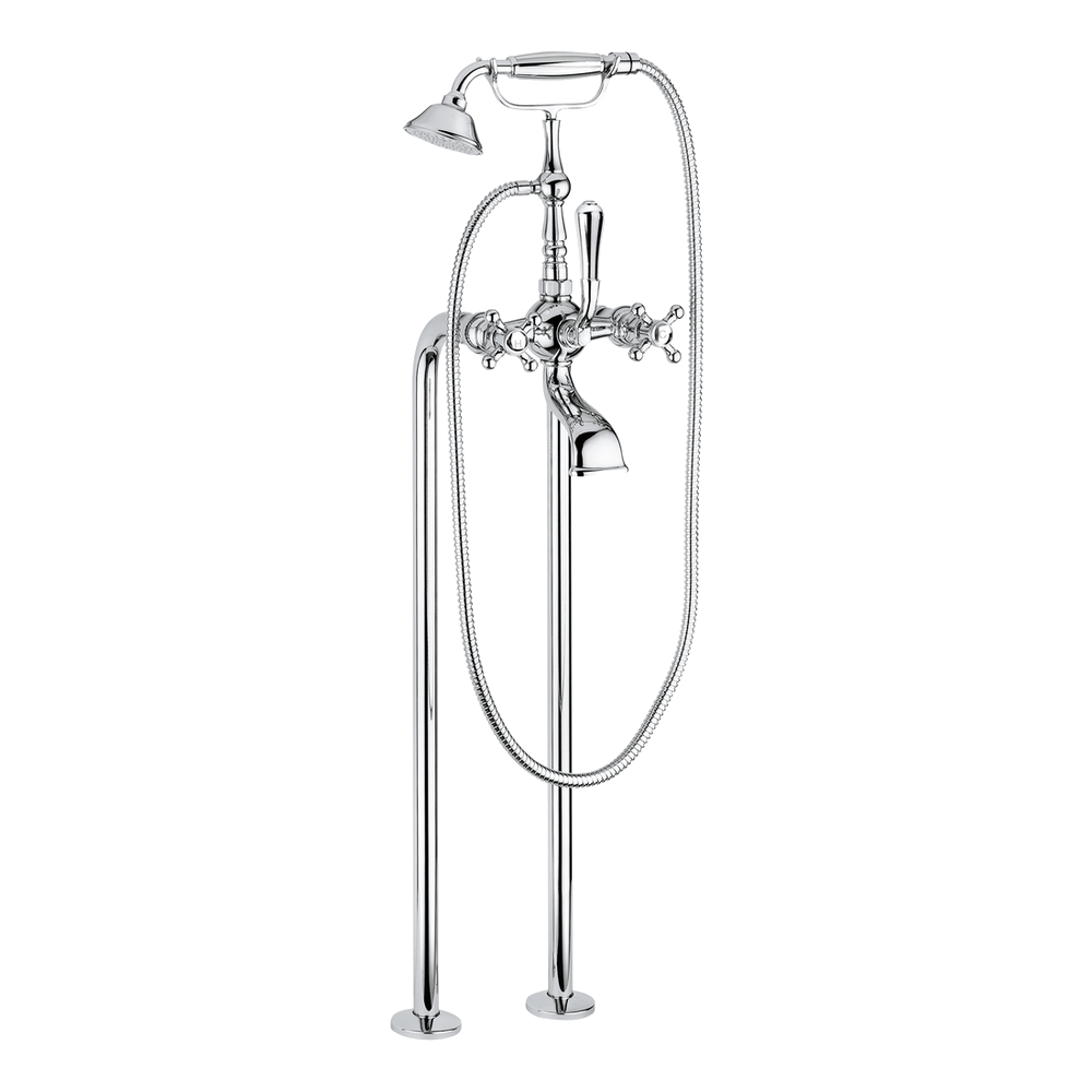Provincial Floor Mounted Bath Filler - Black Brushed Nickel