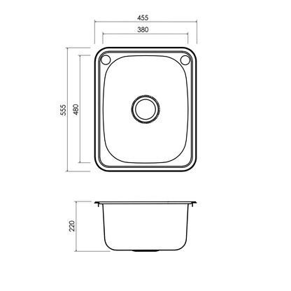 Everhard Classic 35L Slim Utility Sink - 455mm (L) X 555mm (W) X 220mm (H)