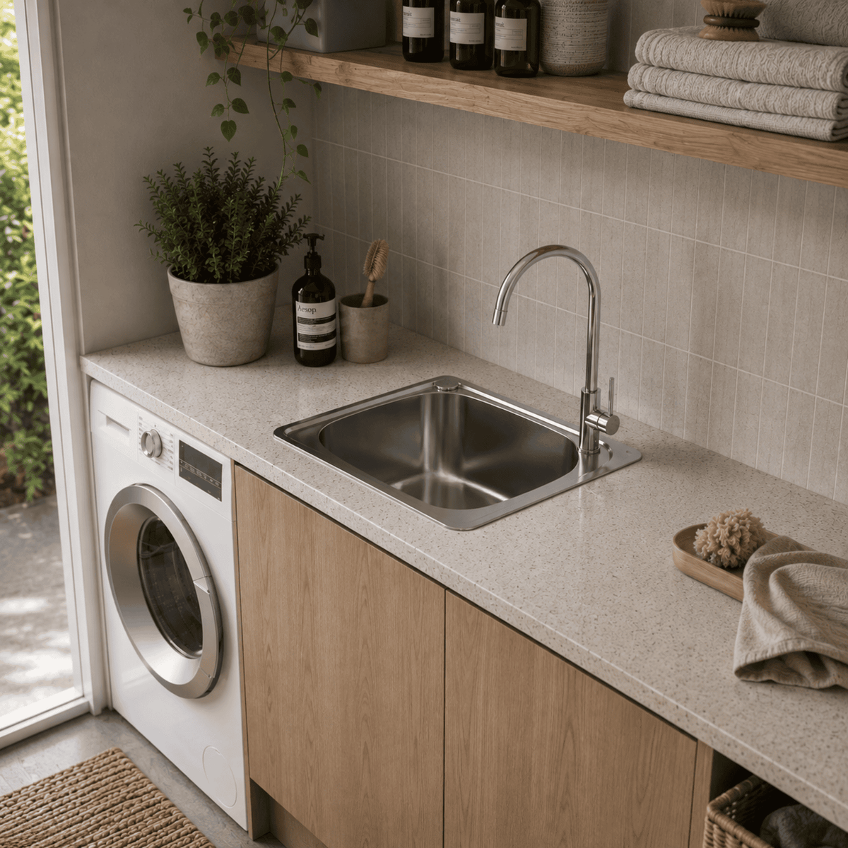 Everhard Classic 35L Utility Sink - 2 Tapholes - 555mm (L) X 455mm (W) X 220mm (H)