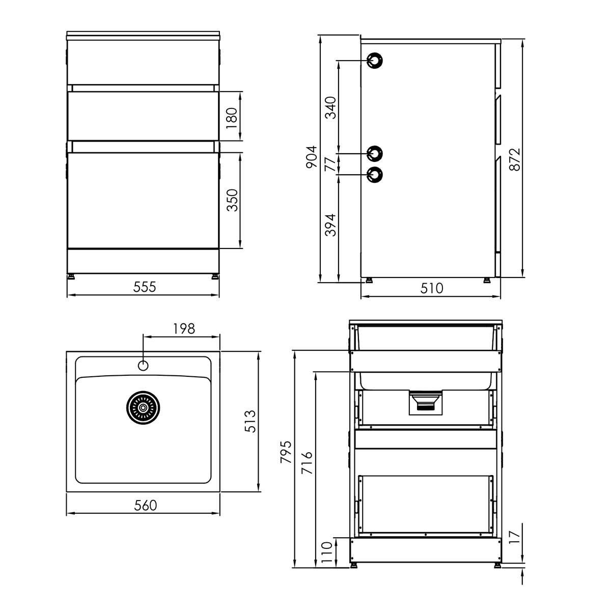 Everhard Nugleam 45L Drawer System Laundry Unit - 560mm (L) X 510mm (D) X 870mm (H)