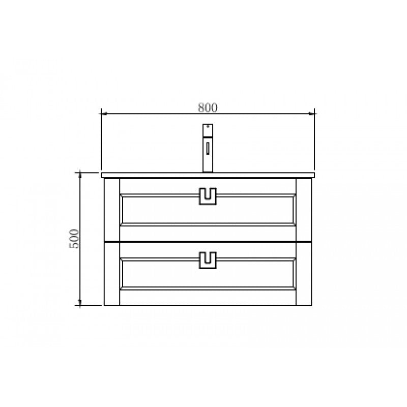 Manhattan 800mm, White Oak II,  Wall Hung