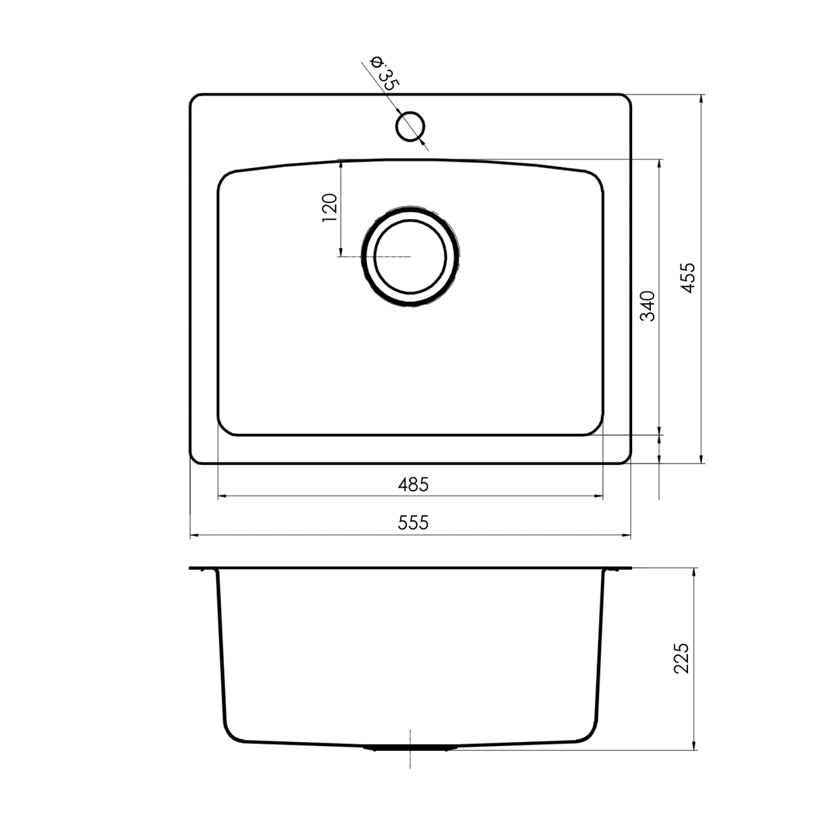 Everhard Nugleam 35L Utility Sink - 555mm (L) X 455mm (W) X 225mm (H)