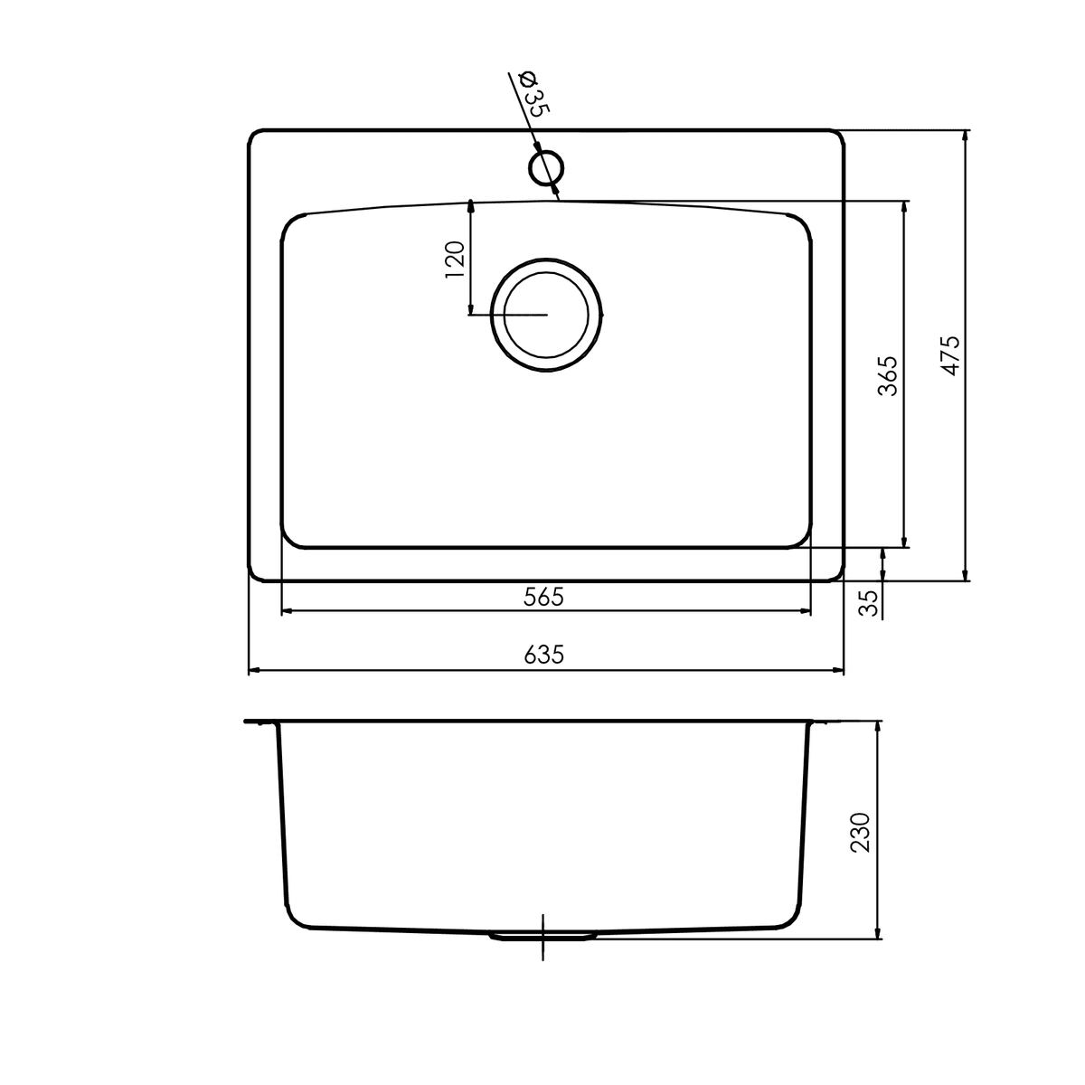 Everhard Nugleam 45L Utility Sink - 635mm (L) X 475mm (W) X 230mm (H)