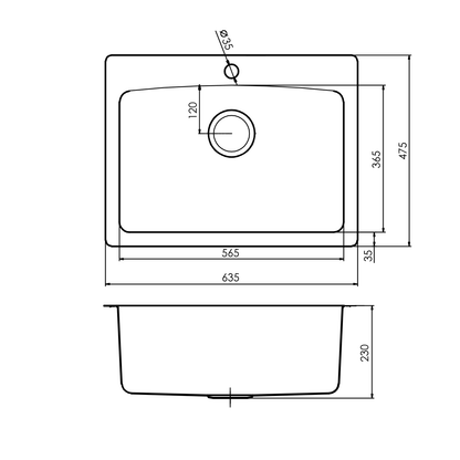 Everhard Nugleam 45L Utility Sink - 635mm (L) X 475mm (W) X 230mm (H)