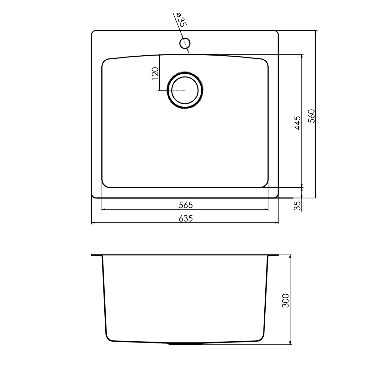 Everhard Nugleam 70L Utility Sink - 635mm (L) X 560mm (W) X 300mm (H)
