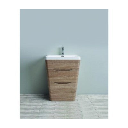 Belbagno Piramid 650mm Floor Standing Vanity  Oak 650 X 520 X 800