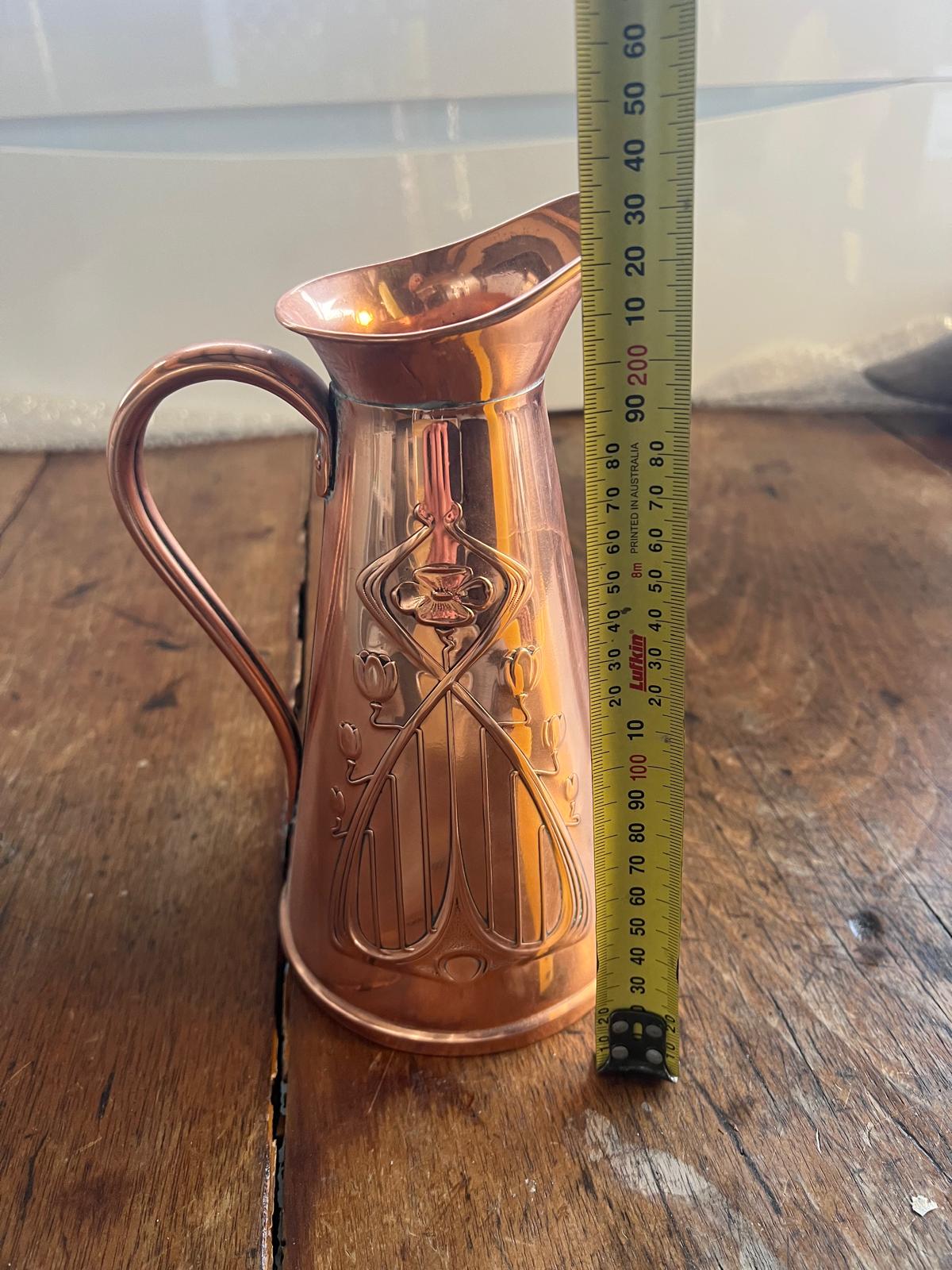 Art Nouveau Copper Jug by J.S&S England