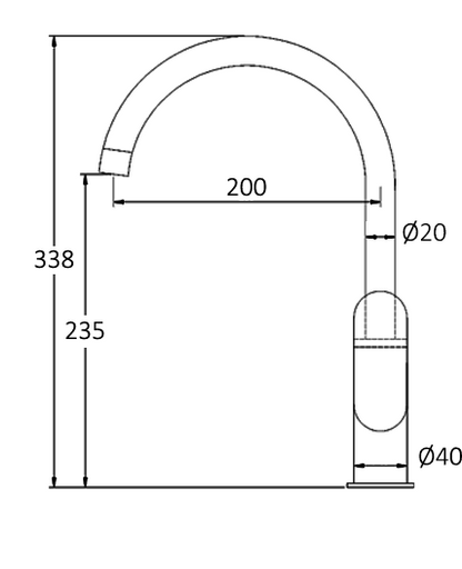 INSPIRE VETTO SINK MIXER 338MM