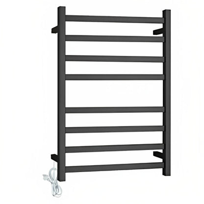 INSPIRE HEATED TOWEL RAIL 8 BAR SQUARE MATTE BLACK 912MM
