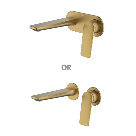 Vela Basin/Bath Set with 165mm Wall Spout Lead Free - Brushed Brass