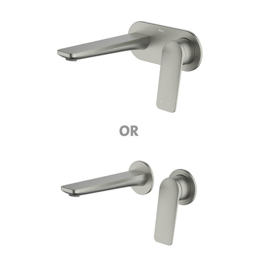 Vela Basin/Bath Set with 165mm Wall Spout Lead Free - Brushed Nickel