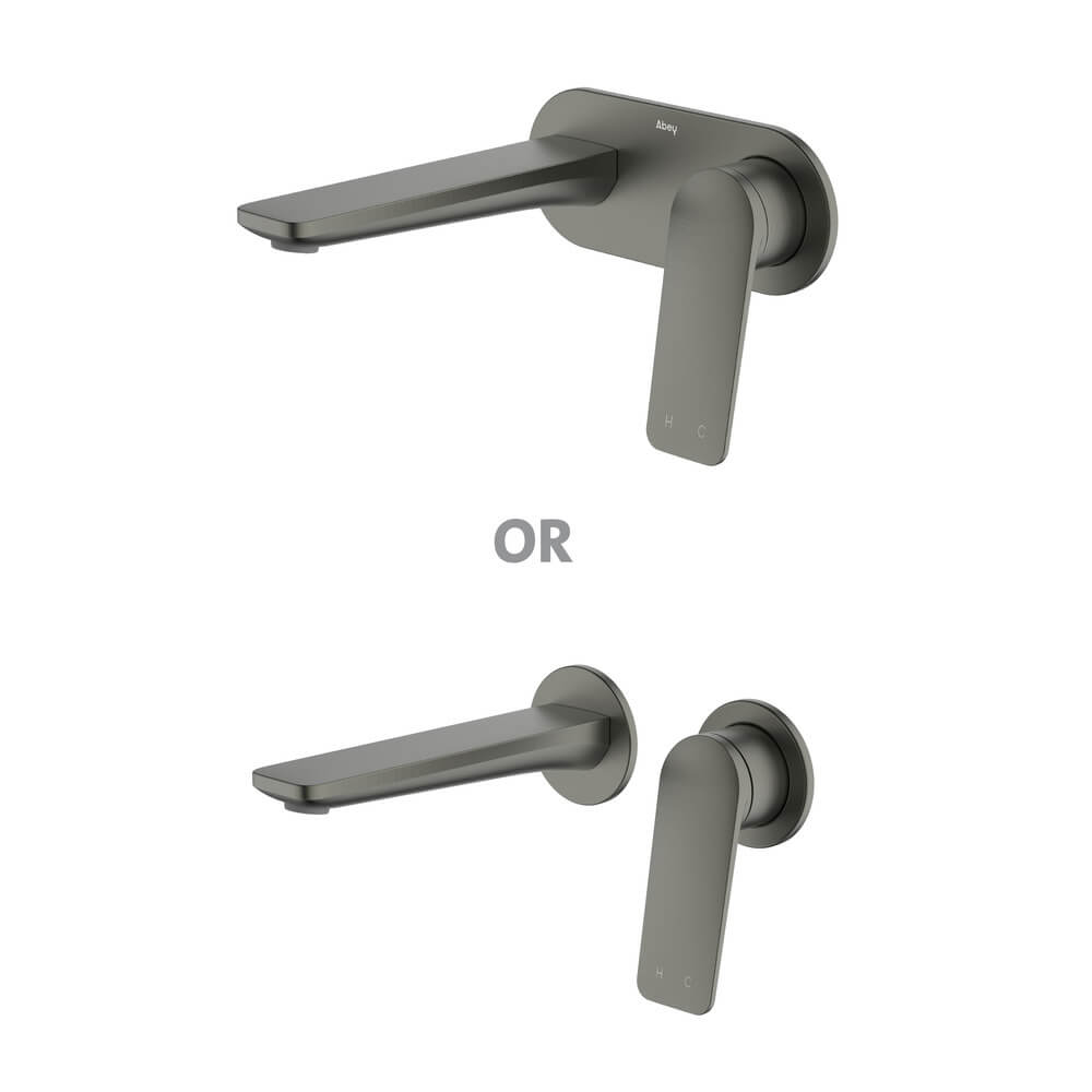 Vela Basin/Bath Set with 165mm Wall Spout Lead Free - Gun Metal