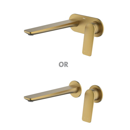 Vela Basin/Bath Set with 220mm Wall Spout Lead Free - Brushed Brass