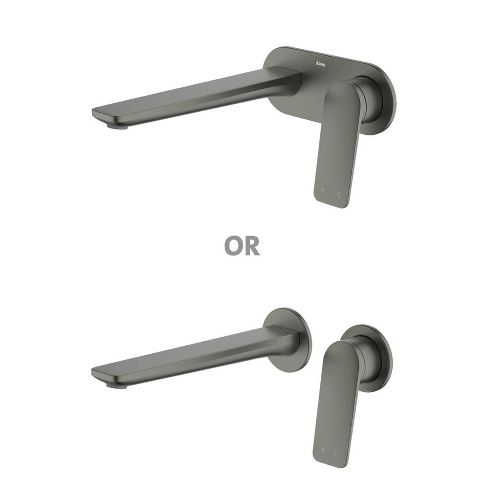 Vela Basin/Bath Set with 220mm Wall Spout Lead Free - Gun Metal