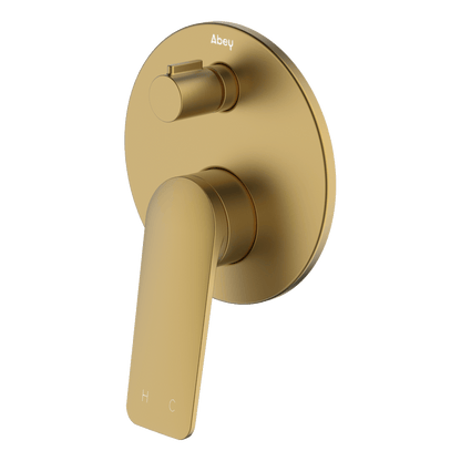 Vela Diverter Mixer - Brushed Brass