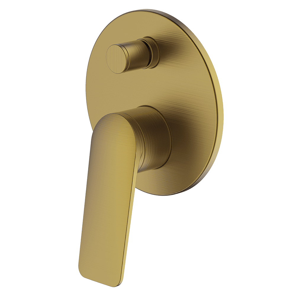 Vela Diverter Mixer - Brushed Brass