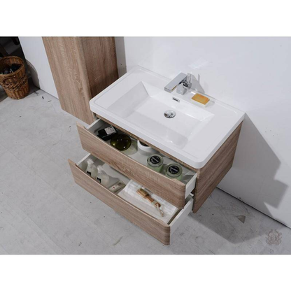 Belbagno Ancona 900mm Wall Hung Vanity  Oak 900 X 480 X 450