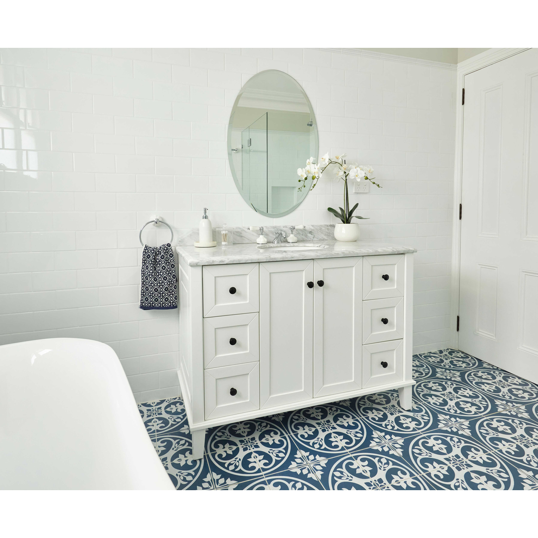 T&H Coventry 120 X 55 Sgl Bowl Satin  Vanity Real Marble Top & U/C Basin